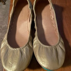 Metallic Gold Tieks. Like new. Size 10